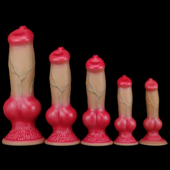 Soft Silicone Animal Dildo Wolf Dog Dildo Sex Toys for Women Men Masturbators Anal Butt Plug Fake Penis Faloimetor for Women 1