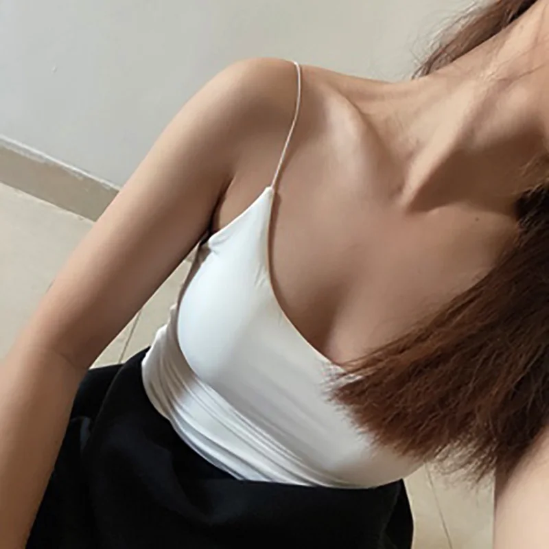 ITOOLIN Women Lce Silk Bra Underwear t-shirt Lingerie Strapy Solid Cotton Padded Tube Tops Women Slim Backless Sexy Crop Top Women Lingerie Bra Women Tube Tops