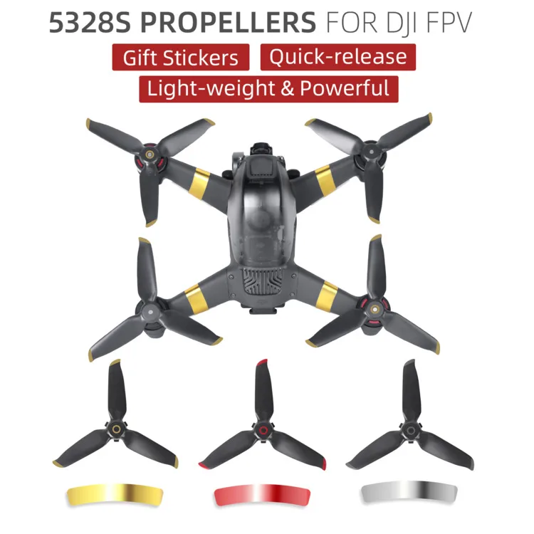 DJI FPV 5328S 프로펠러 DJI FPV 드론 액세서리 용 선물 암 스티커가있는 퀵 릴리스 소품