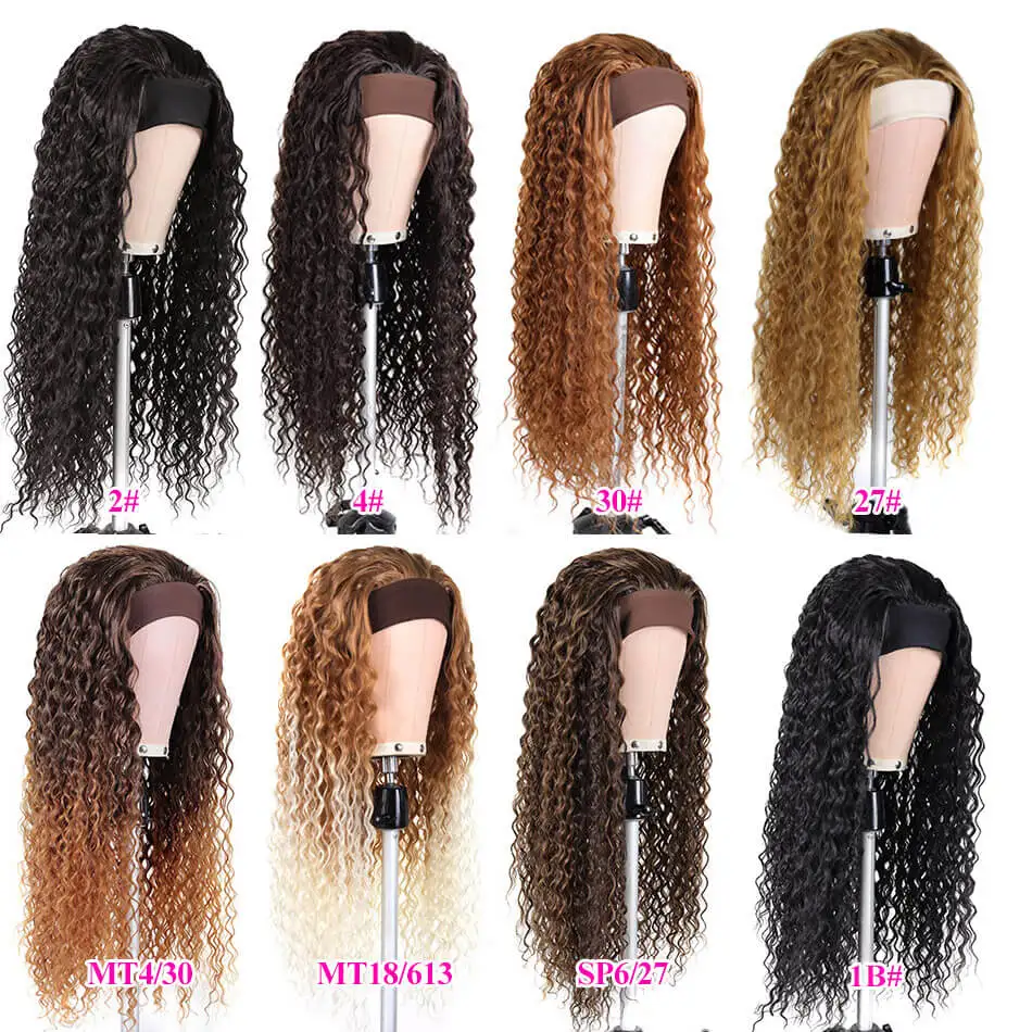 28 Inch Long Kinky Curly Headband Wig Synthetic Ice Wigs Organic Fiber Black Women Afro Curly Waterwave Hairstyle