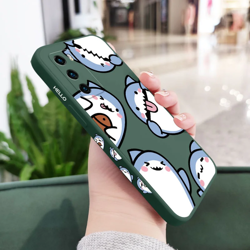 Adorable Shark Liquid Silicone Phone Case - Stylish & Durable Cover