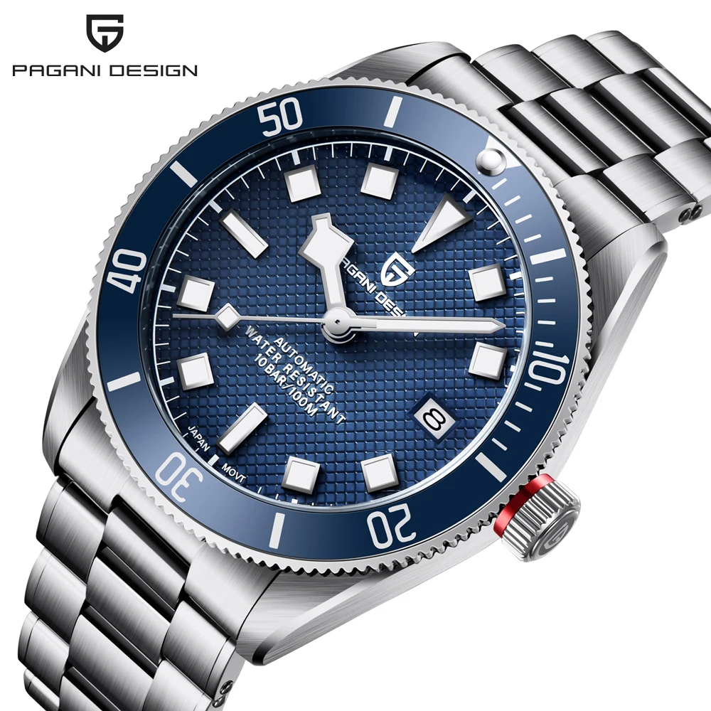 PAGANI DESIGN BB58 Retro Automatic Watch Men Mechanical Wristwatches Luxury Sport Stainless Steel Sapphire Glass Waterproof