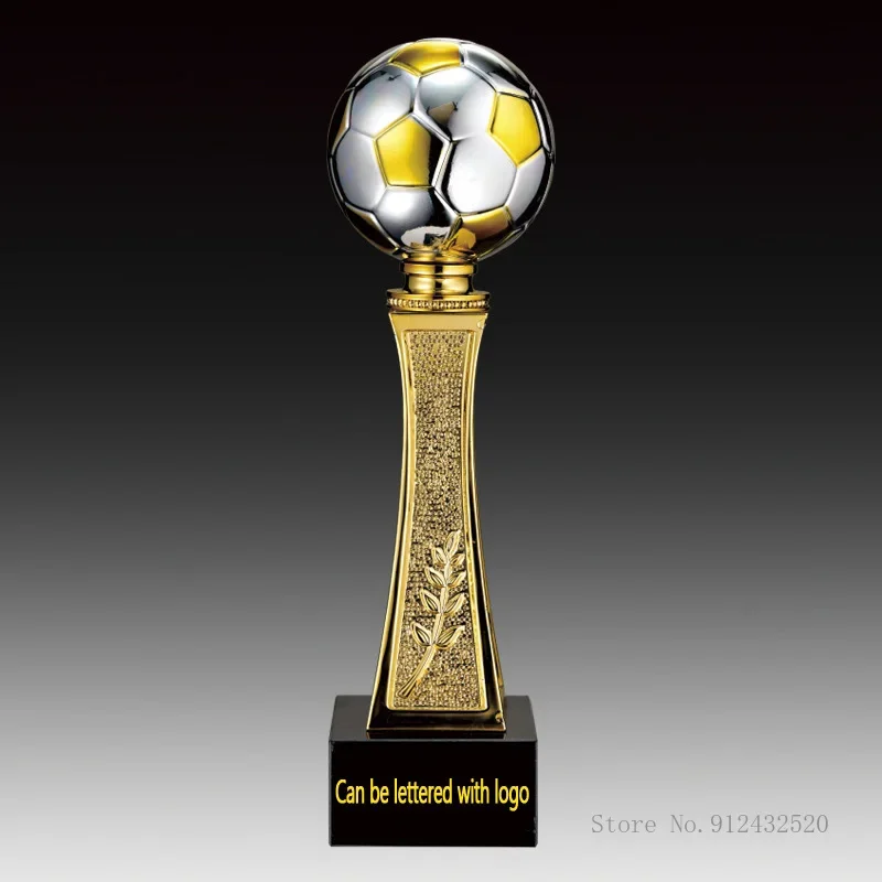 Customized European Electroplating Football Trophy Column, Sports Event, Fan Supplies, Home Decoration, Award Collection, 1Pc