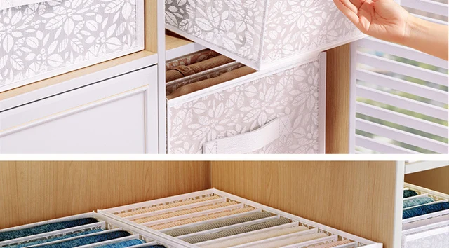 Organizer Per Cassetto Lingerie Pieghevole - 2 Set Divisori Per Reggiseni, Calze, Intimo