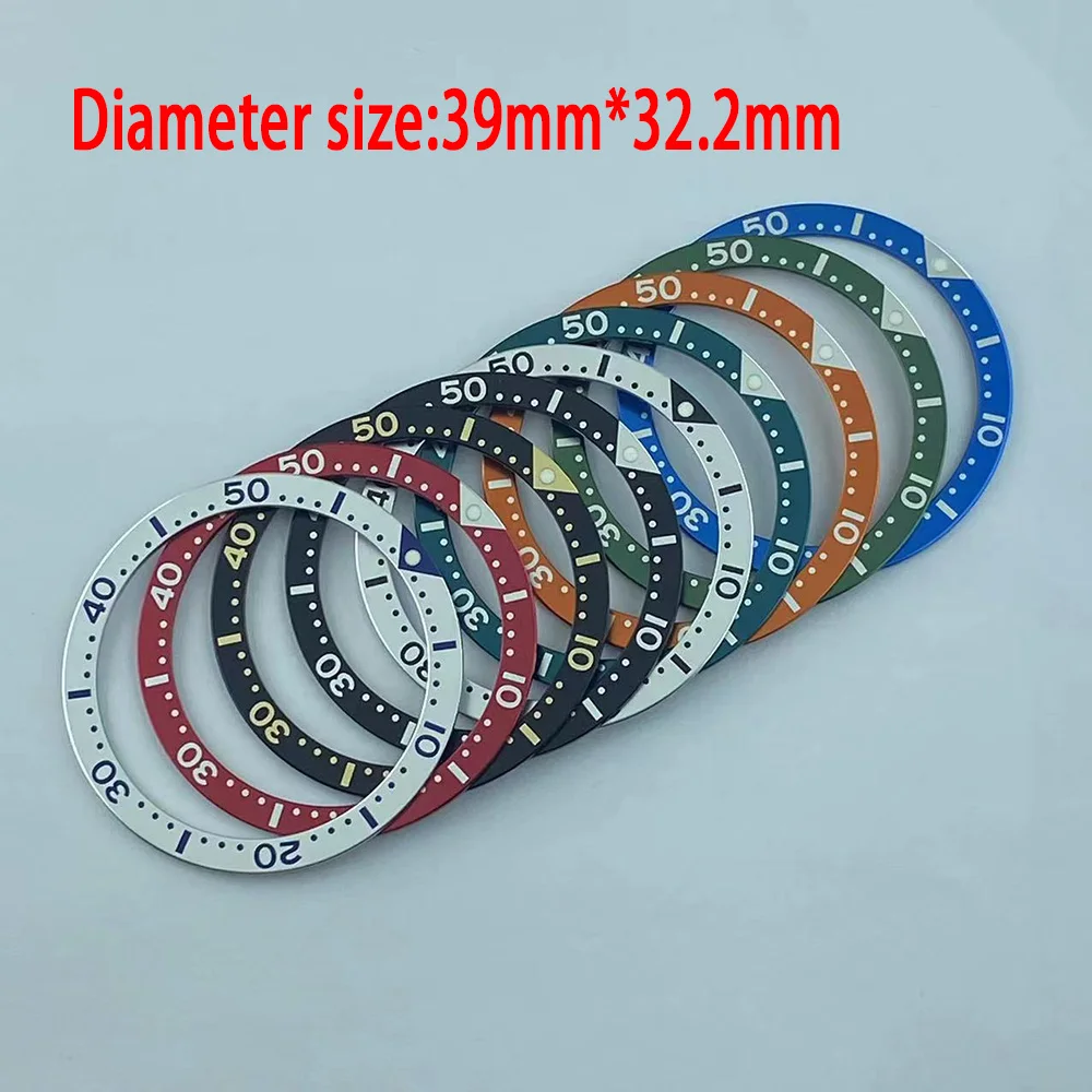 

39mm bezel insert Flat aluminum Bezel 39mm*32.5mm substitute watch insert ring luminous celebrities Watch Accessories Watch Ring