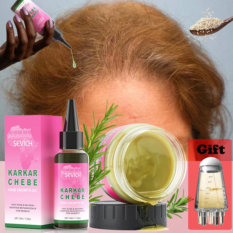Natural Karkar Oil Rosemary Hair Growth Oil Chebe Hair Strengthening Serum Anti Loss Products For Man Women