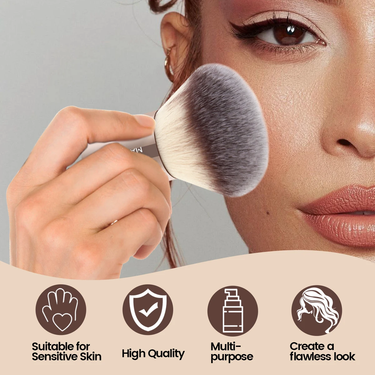 Synthetic Hair Makeup Brush Set for Liquid Powder Blending