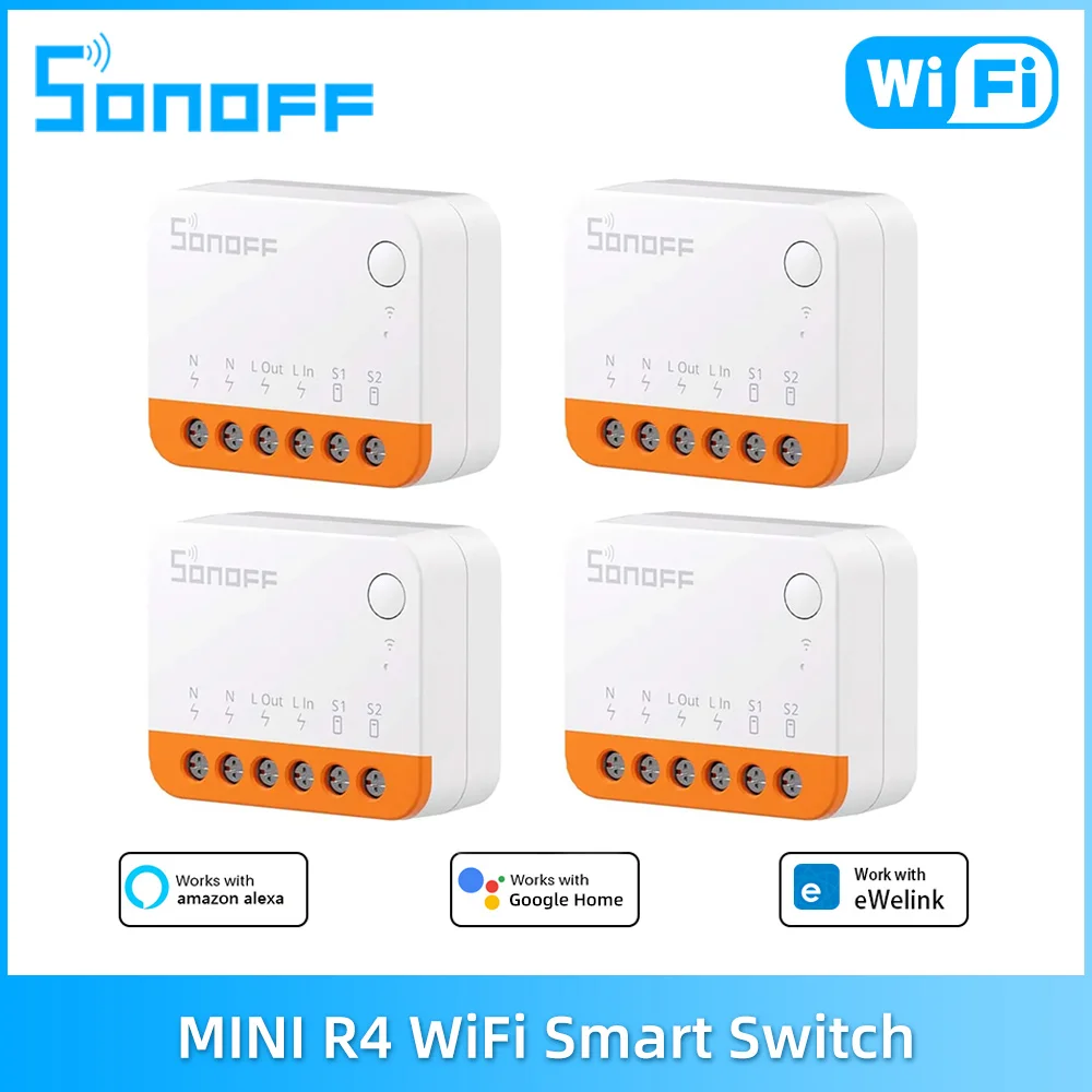 Sonoff Mini R4 Wifi Switch Mini Extreme Smart Home Modulo Relè Wi-Fi Telecomando Vocale Alexa Google Home Alice