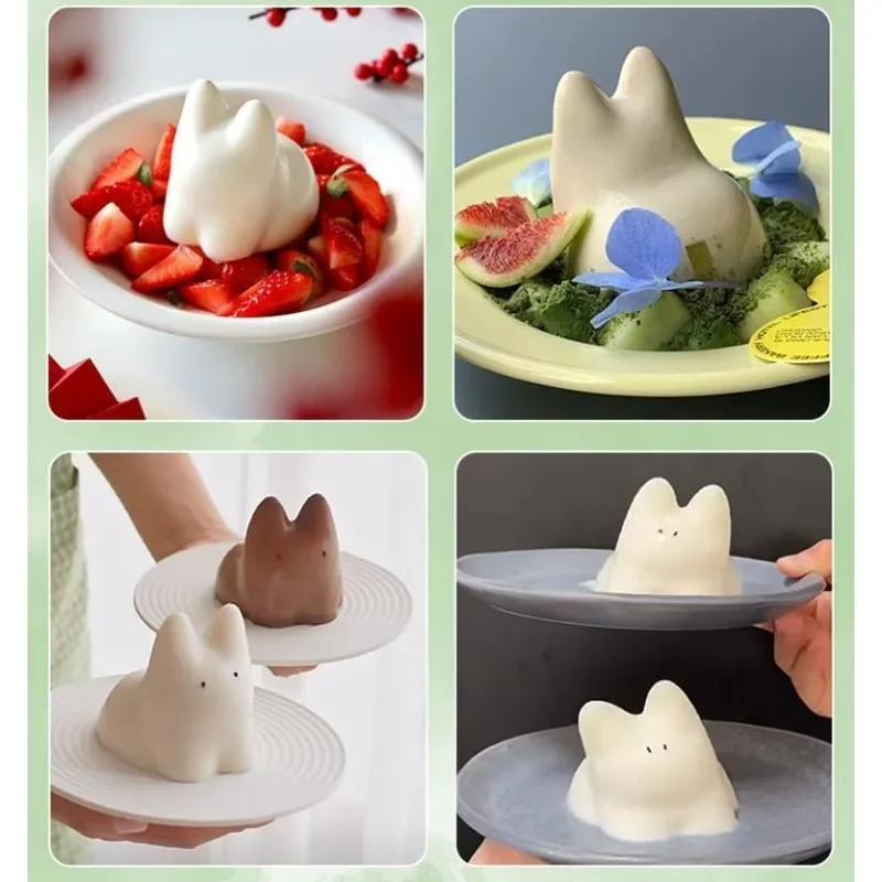 Adorable Cartoon Cat-Shaped Silicone Mold for Milk Pudding Jelly Mousse  and Ice Powder Desserts Baking Decoration Accessory