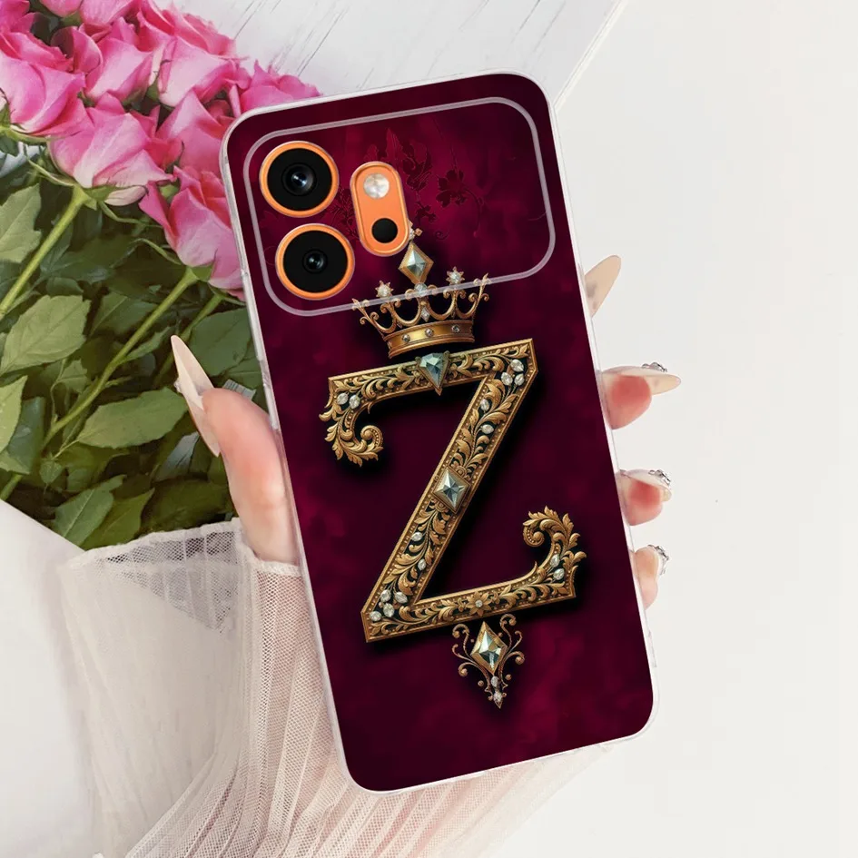 Fashionable Crown Initials Silicone Phone Case Cover, Soft and Stylish