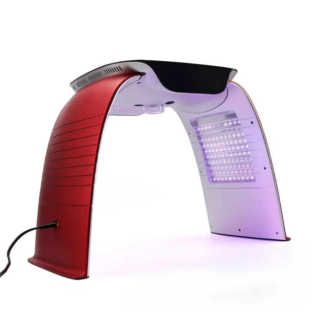 LED Light Therapy Acne Treatment Hot Cold Nano Water Spray Skin Rejuvenation UV Sterilization Facial Skin Care Lamp 8 Colors