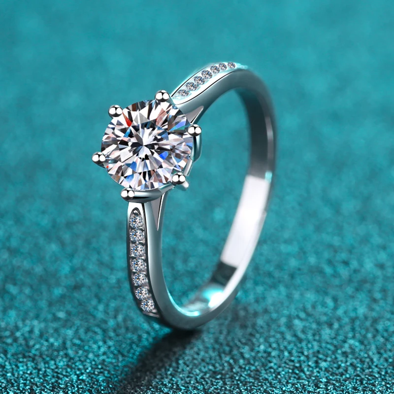 

925 Sterling Silver Simple Mossstone Wedding Ring Cubic Diamond Women's Fine Jewelry ring promises eternal romantic ring for mar