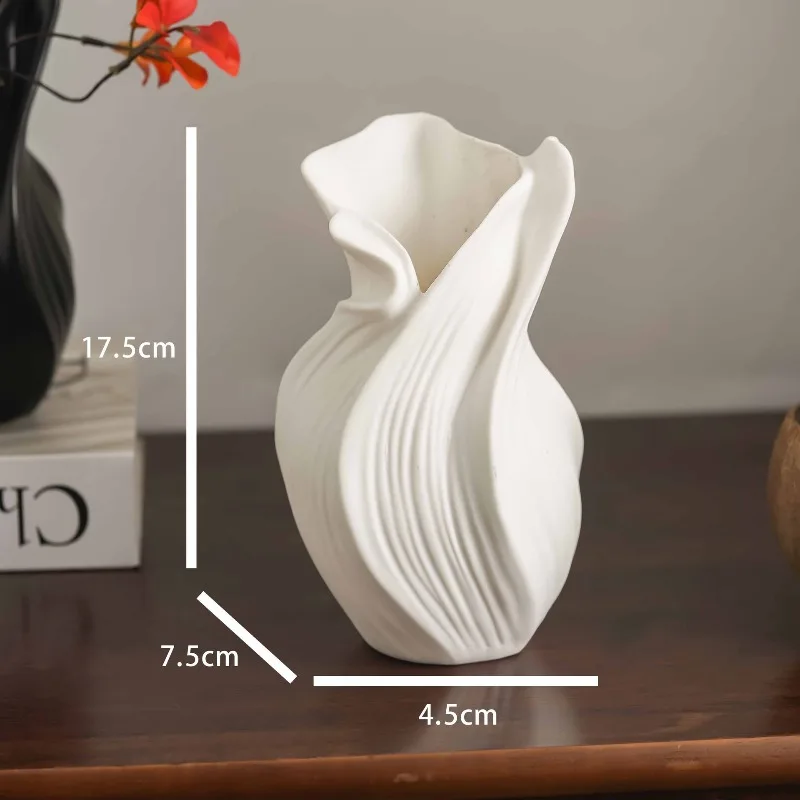 Rotating Watering Ceramic Vase - Premium Aesthetic Decor with Dry Flower Holder for Living Room Entryway , Hotel Decoration