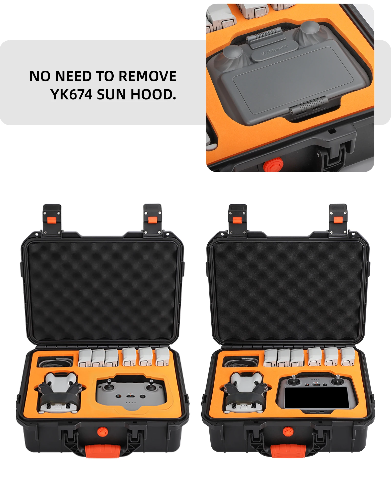 Safety Carrying Bag for DJI Mini 4 Pro Hard Shell Waterproof Large Capacity Box for RC 2/RC-N2 Drone Shoulder Storage Case