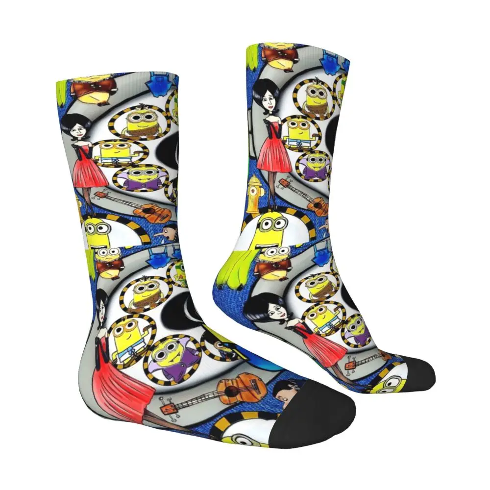 Custom Cool Print M- Minions Cartoon Socks for Women Men Stretchy Summer Autumn Winter M- Minions Bananas Crew Socks 103 S700cef144f8a4ca595764dcc5698111cs