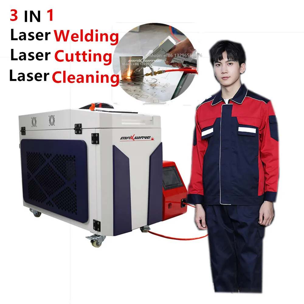 

1500watts 3 in 1 Laser Welding Machine Metal Rust Cleaner 2.5mm 5mm Stainless Steel Aluminum Cutter soldadura welder CNC Tool