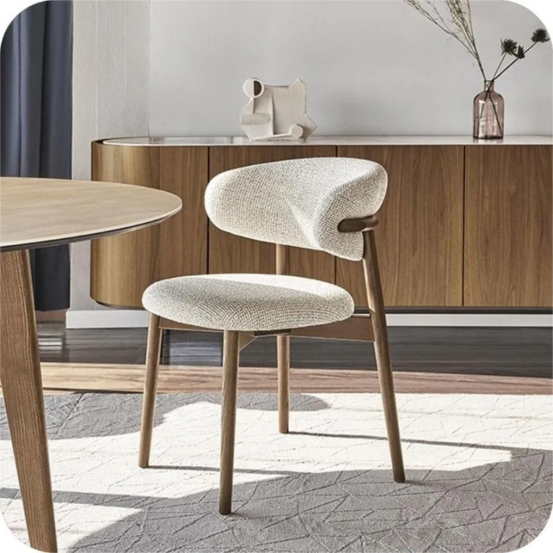 Modern Minimalist Dining Chairs Wooden Fabric Soft Comfortable Cafe Chairs Designer Lounge Relax Sedie Da Pranzo Household Items