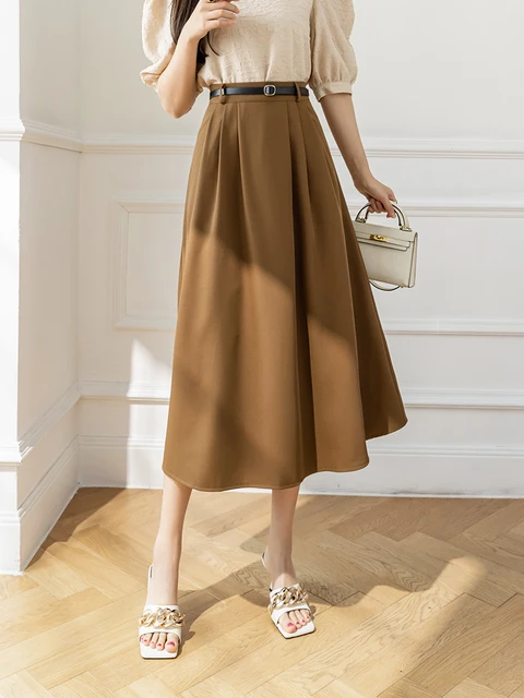 新品　2024SS HYKE DOESKIN MIDI SKIRT スカートS 1 HYKE DOESKIN MIDI SKIRT 黒 ドスキン スカート