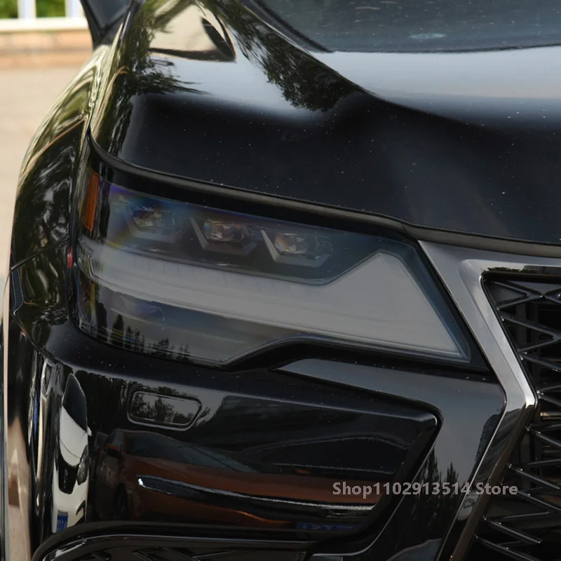 

For LEXUS LX 600 500d 2022-2023 Accessories Car Headlight Protective Film Headlamp Restoration Transparent Black TPU Sticker