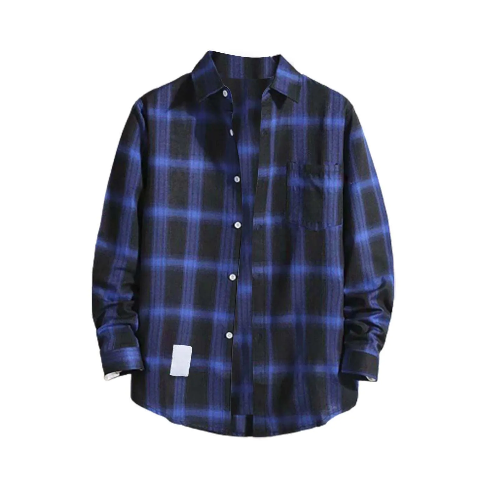 Checkered Printed Shirt Lapel With Single Breasted Chest Pocket Long Sleeved Top Men&rsquo;s Autumn Fashionable Casual Cardigan button down shirt