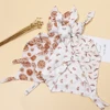 Baby Accessories For Newborn Toddler Kids Baby Girl Boy Cotton Sleeping Dolls Saliva Towel  Rabbit Ear Print Blanket Sleep Toy 2
