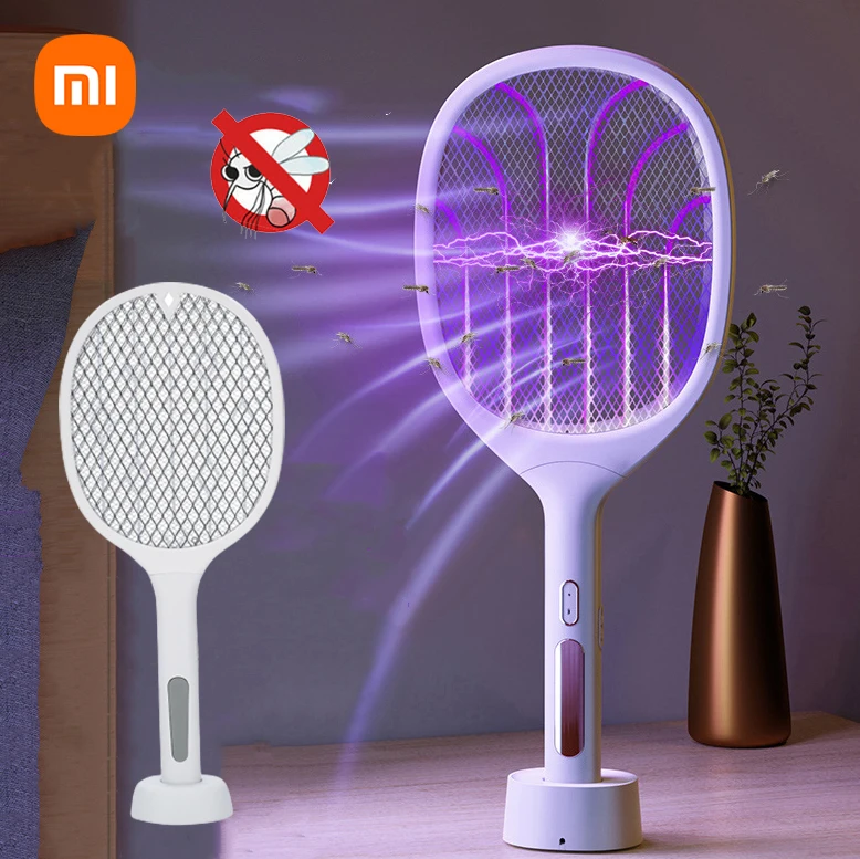 XIAOMIElectricFlyRacketUSBRechargeableWithChargingBaseMosquito
