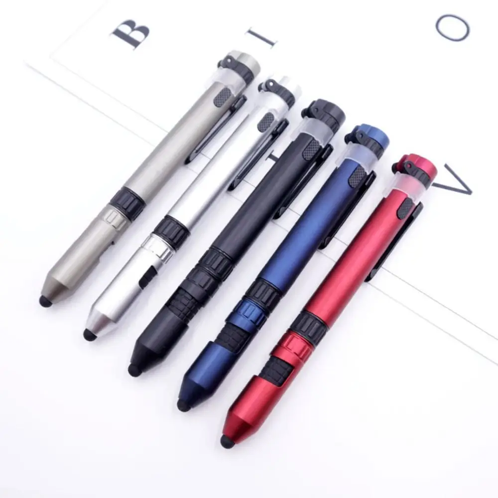 Emergency 6-In-1 Multi Function Pen Ballpoint Pen LED Light Flashlight Compass Compact Screwdriver Outdoor Survival