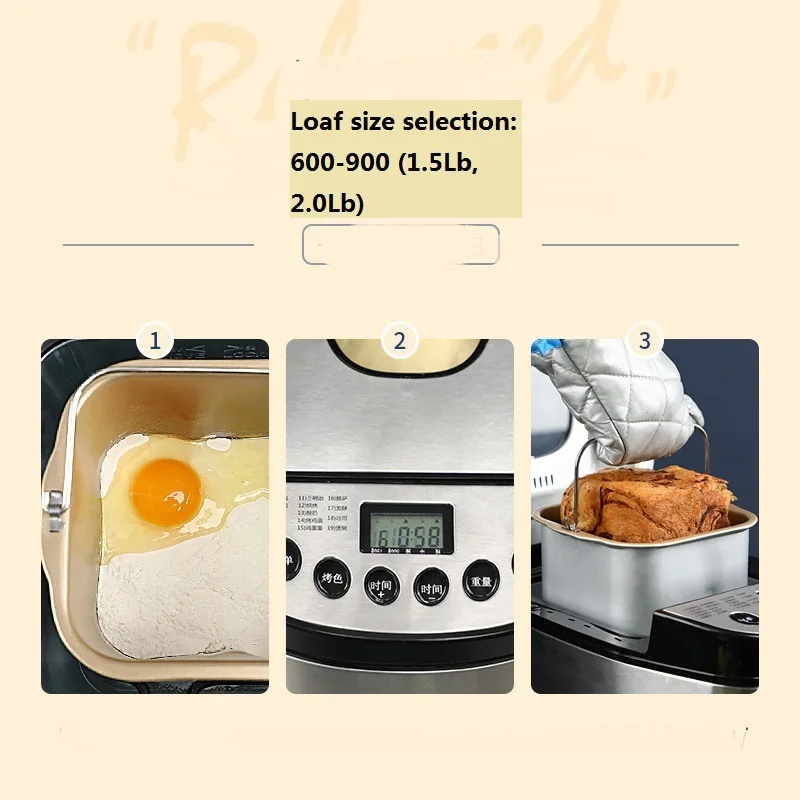 Fully Automatic Bread Maker Machine – 1.5/2.0 lb Loaves, Adjustable Crust Control, Home Baking 4