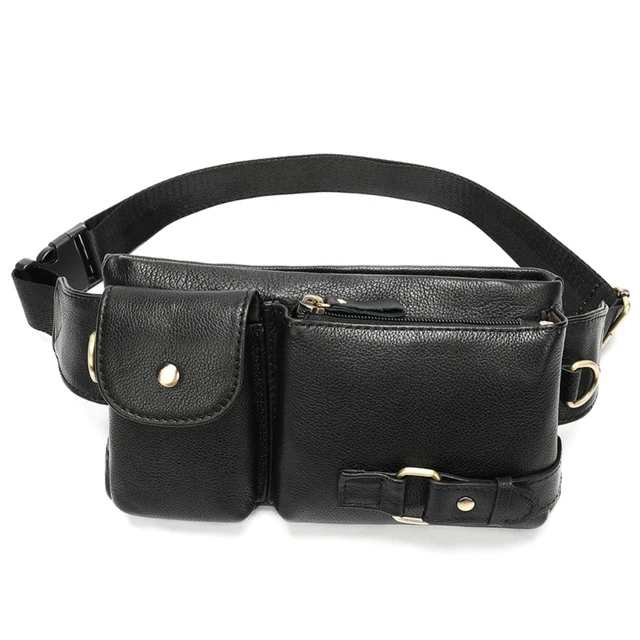 Sexy Dance Sling Bag for Women Men Checkered Waist Pack PU Leather