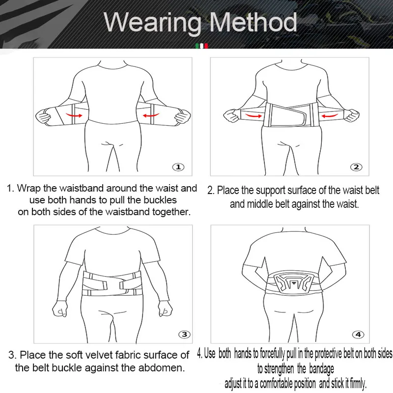 오토바이 보호 장비 오토바이 허리 보호대 벨트 추락 방지 편안하고 통기성 좋은 오프로드 허리 신장 보호 벨트