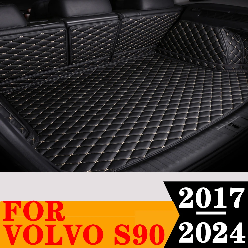 

Custom Full Set Car Trunk Mat For Volvo S90 2024 2023 2022 2021 2020 2019 2018 2017 Rear Cargo Liner Tail Boot Tray luggage Pad