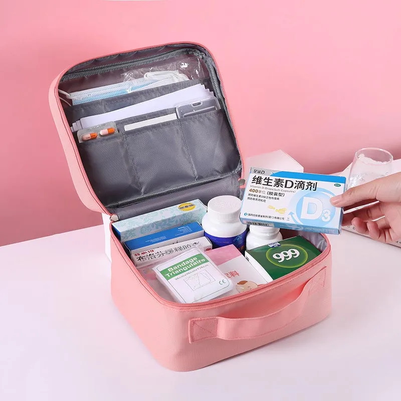 

First Aid Bag Compact First Aid Kit Bag Multifunctional Layered Medicine Box Small Portable Medicine Bag