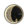 Modern Moon Wall Lamp Creative Home Decor with Clock Room Decoration Hanging Decorations Simple Bedroom Bedside Atmosphere Lamp 2
