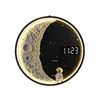 Modern Moon Wall Lamp Creative Home Decor with Clock Room Decoration Hanging Decorations Simple Bedroom Bedside Atmosphere Lamp 2