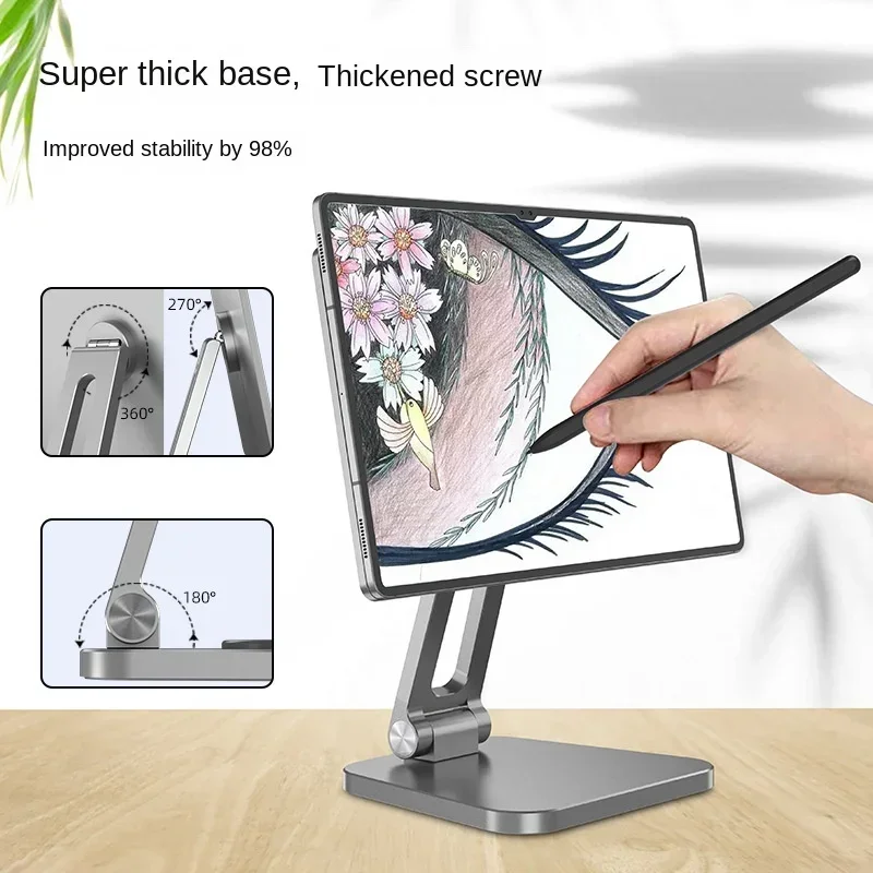 Liga de Alumínio Magnetic Tablet Stand 360 Rotação Desktop Holder Suporte Suspenso Escritório Escola Samsung s8 Mais Tabela - Imagem 3