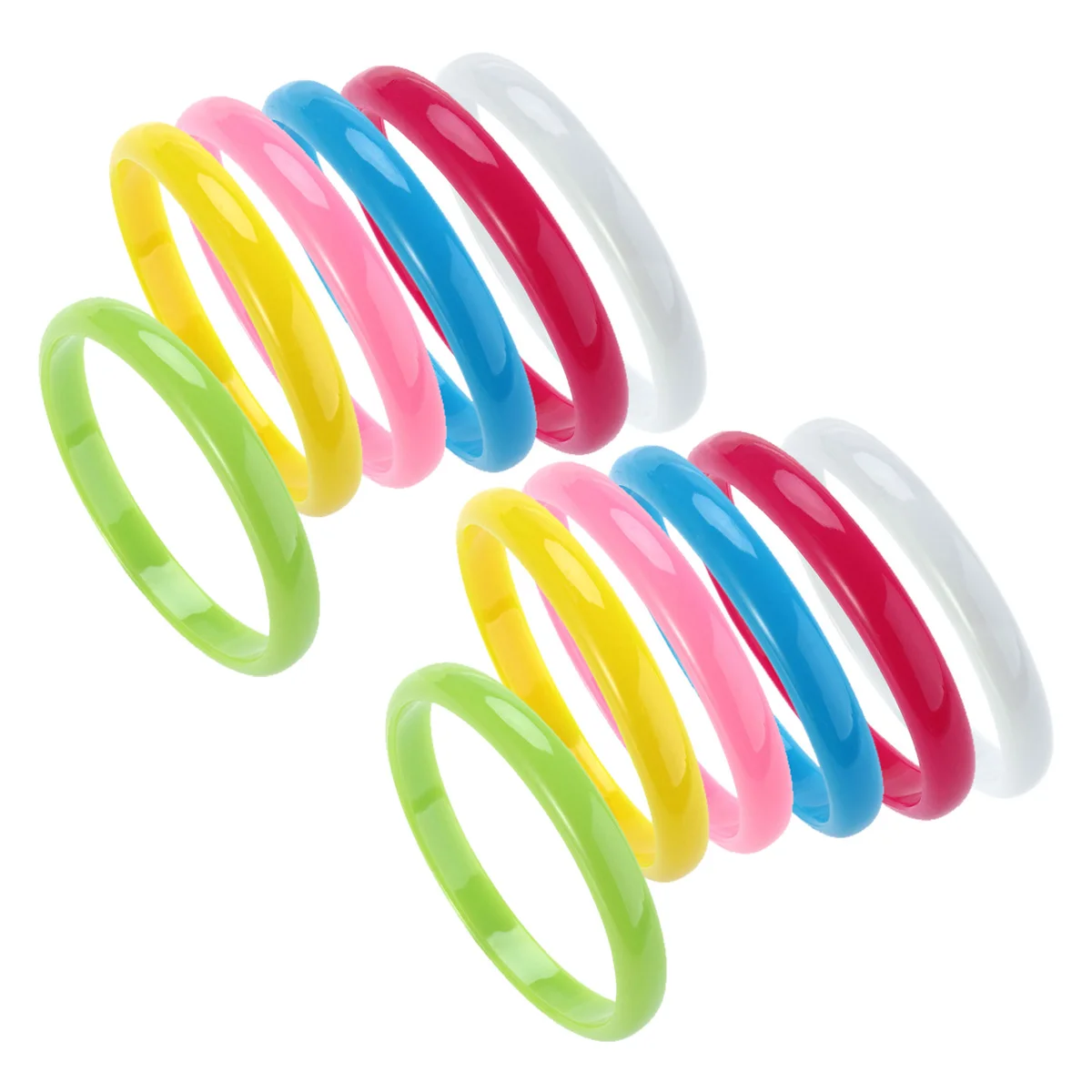 

12pcs/set Fashion Plastic Bangle Bracelets Random Color Bracelet for Women Children Decoration Use