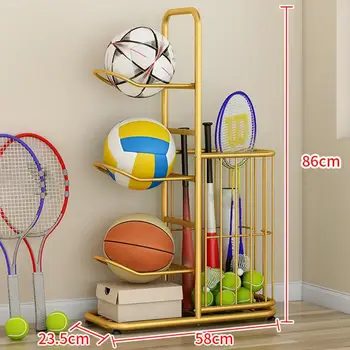 Basketball Storage Rack Vertical Ball Holder Storage Rack Multilayer Metal Sports Ball Storage Stand Garage Organizer For 2