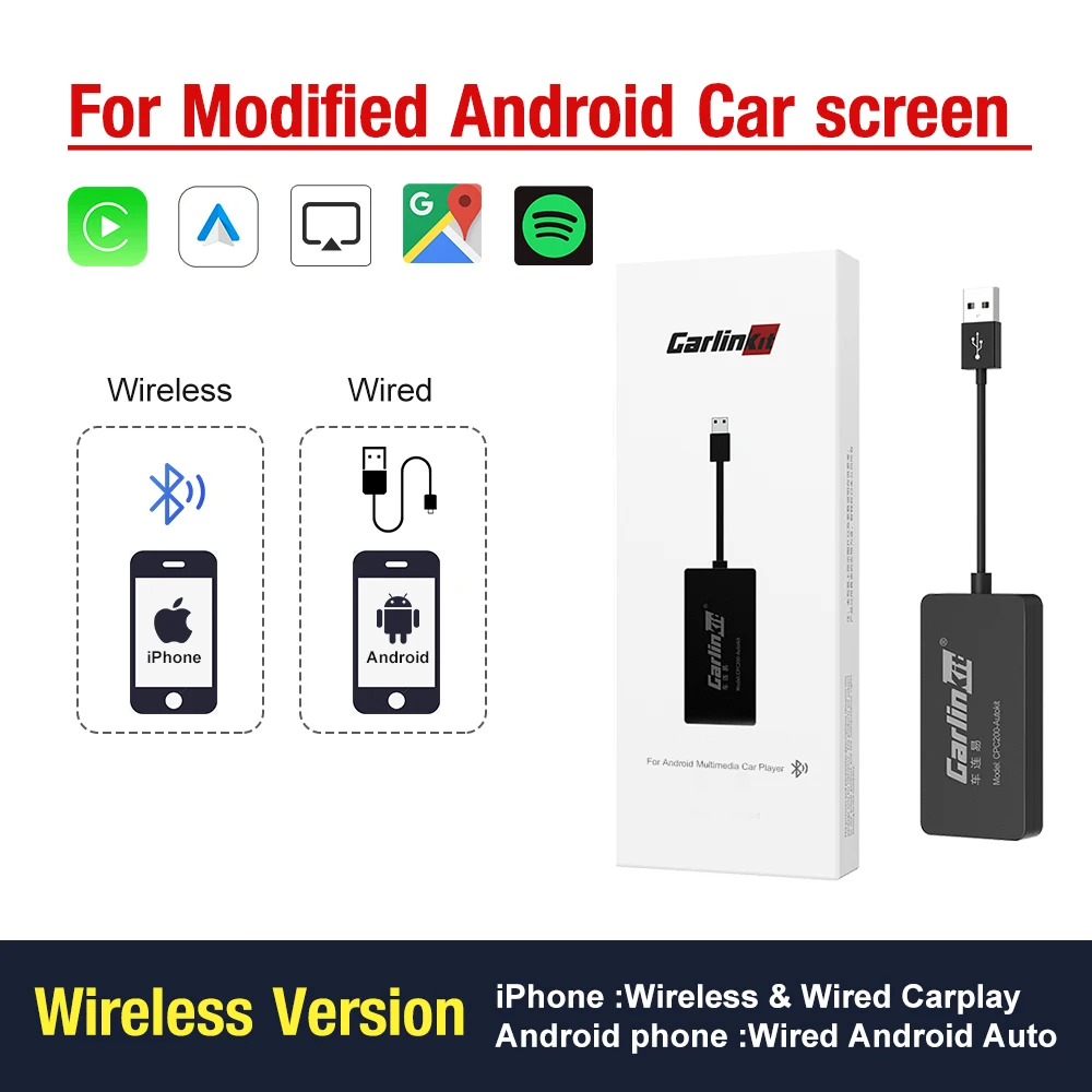 video player for car CarlinKit Car Multimedia Player Wireless CarPlay Dongle Android Auto Adapter for Android Bluetooth WIFI Receiver Car Radio car audio video player Car Multimedia Players