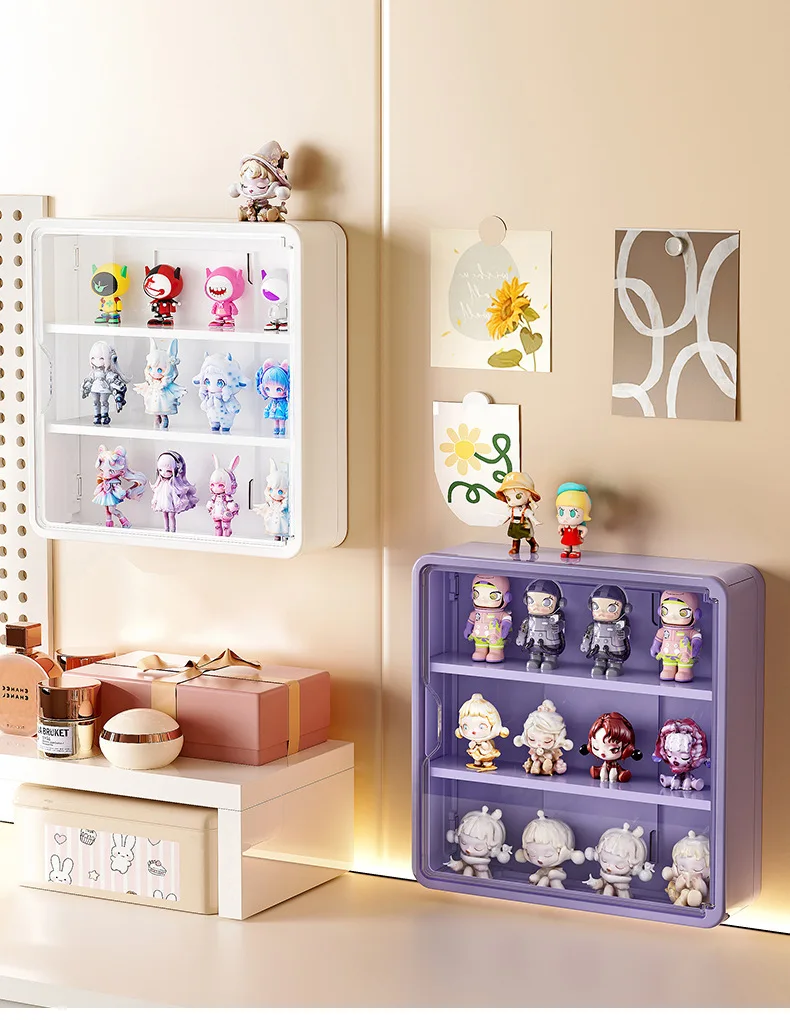 An der Wand montierte Aufbewahrungsbox für Actionfiguren, magnetischer Saugnapf-Display-Rack-Organizer für Blindbox, Spielzeug, staubdichte Puppen-Aufbewahrungsbox – Detail 13
