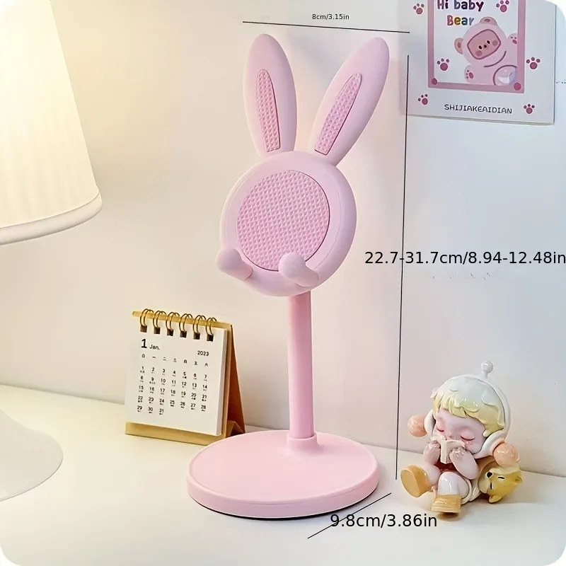 Pink Cartoon Little Rabbit Desktop Mobile Phone Stand Tablet Computer Stand Adjustable Telescopic Lift Student Lazy Person Stand