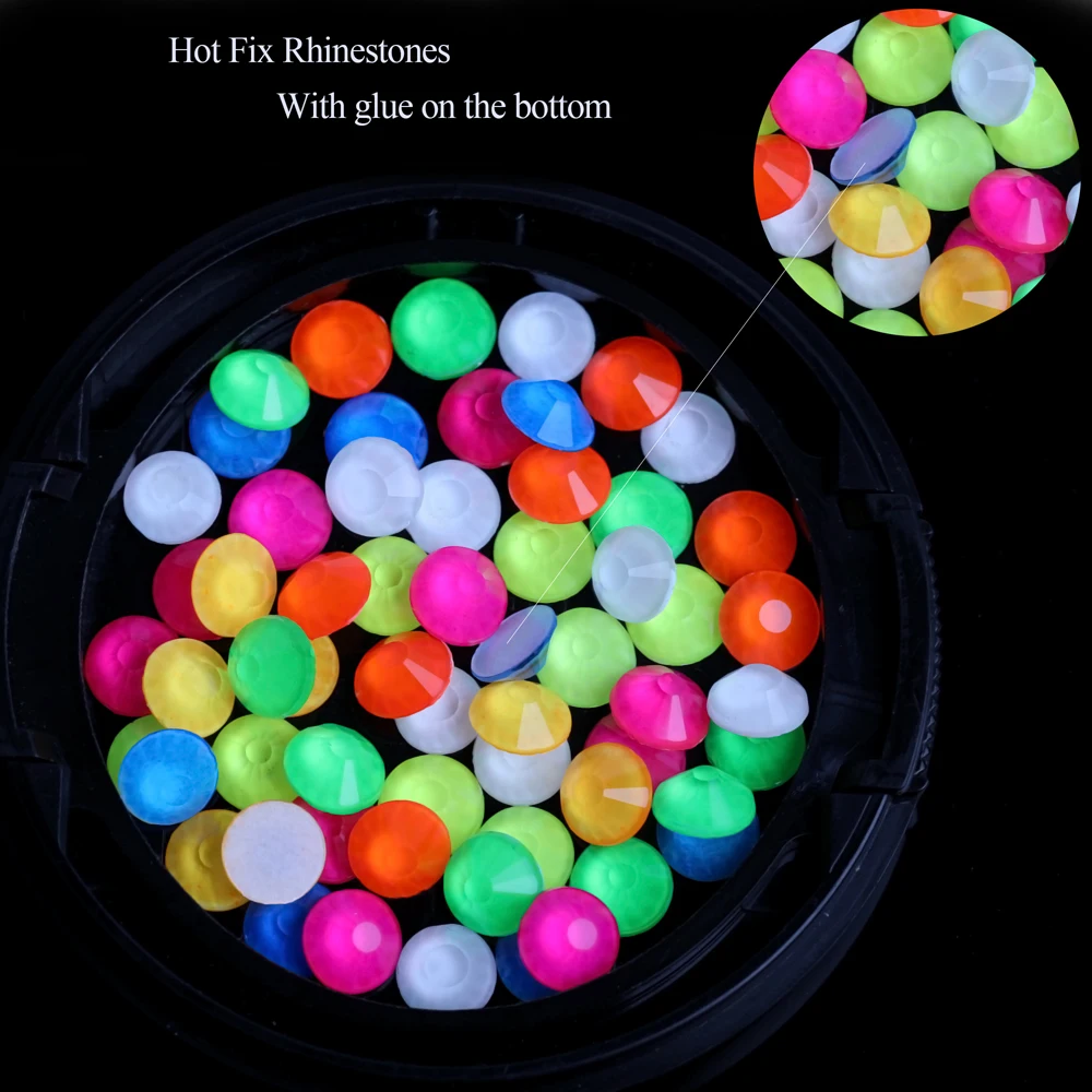 Vc glitter neon nicht hotfix strass steine diy nail art kristalle diamant uñas strass edelsteine стразы für nagel bezauber kleid 원피스 vestidos – Detail 4