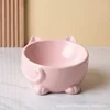 Ceramic Cat Bowl Double Bowl Drinking Bowl Cute Cat Basin for Pets Neck Protection Slant Mouth Cat Bowl Dog Bowl Pet Supplies 6