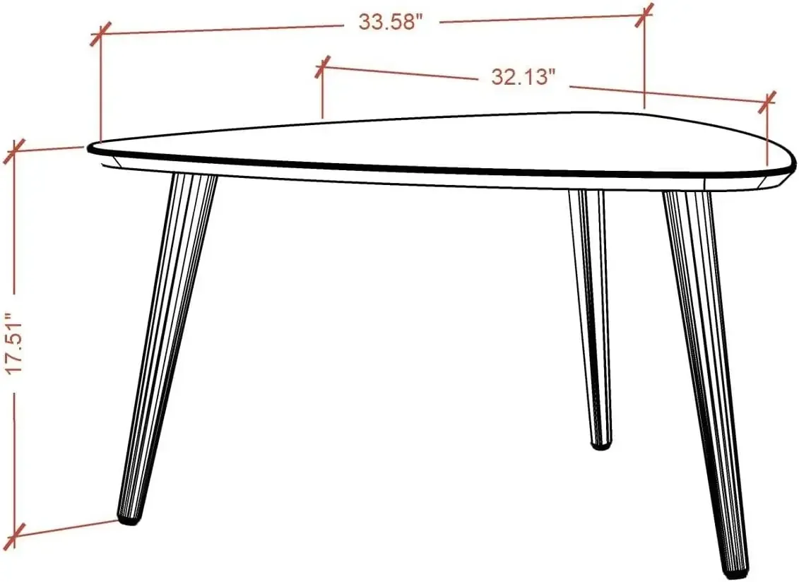 Utopia Low Triangle Coffee Table, Off Off White 2