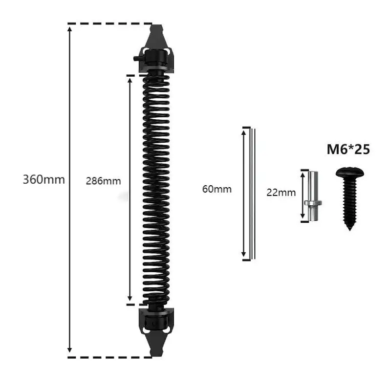 1/2pcs Gate Spring Closer Fence Spring Fence Door Hinges Self Closing Metal Gate Garden