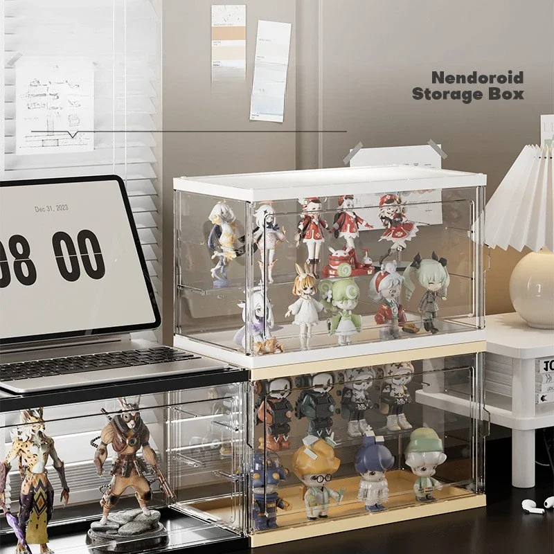 Large Capacity Transparent Acrylic Display Case-Handmade Craft Organizer with Adjustable Shelves for Mart Blind Box Collections 4