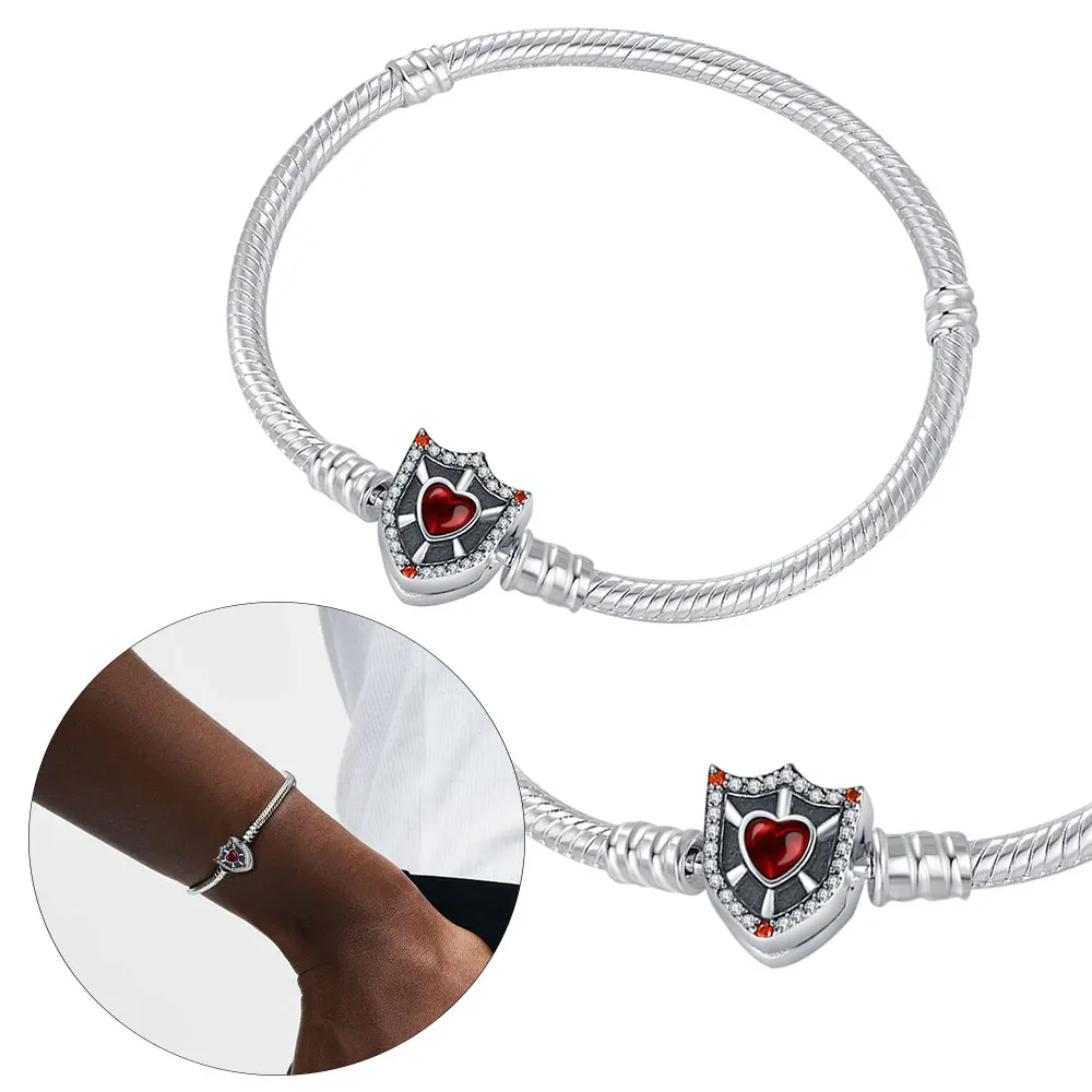 LILAPURA 925 Silver Valentine’s Day Charms Red Heart Ring Earrings For Original Bracelet Necklace Women Bead DIY Jewelry Gifts 3