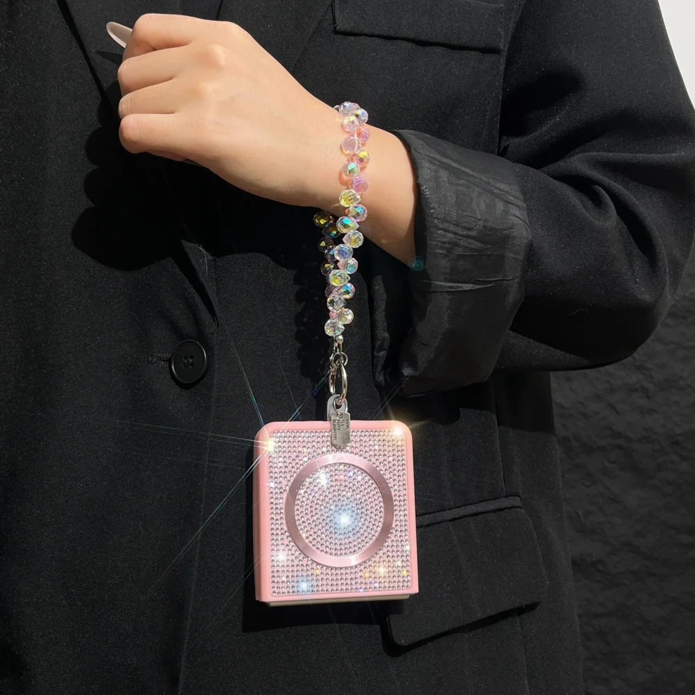 Luxury Bling Glitter Magnetic Phone Case with Shockproof Wrist Strap Cover