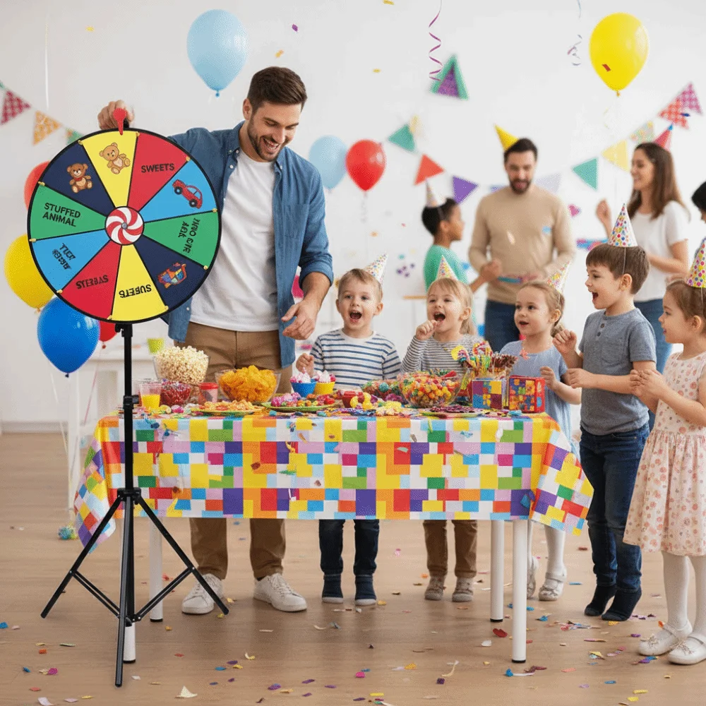 조절 가능한 40/50/60cm 경품 휠 접이식 삼각대 스피너 게임 회전 휠 행운의 ..