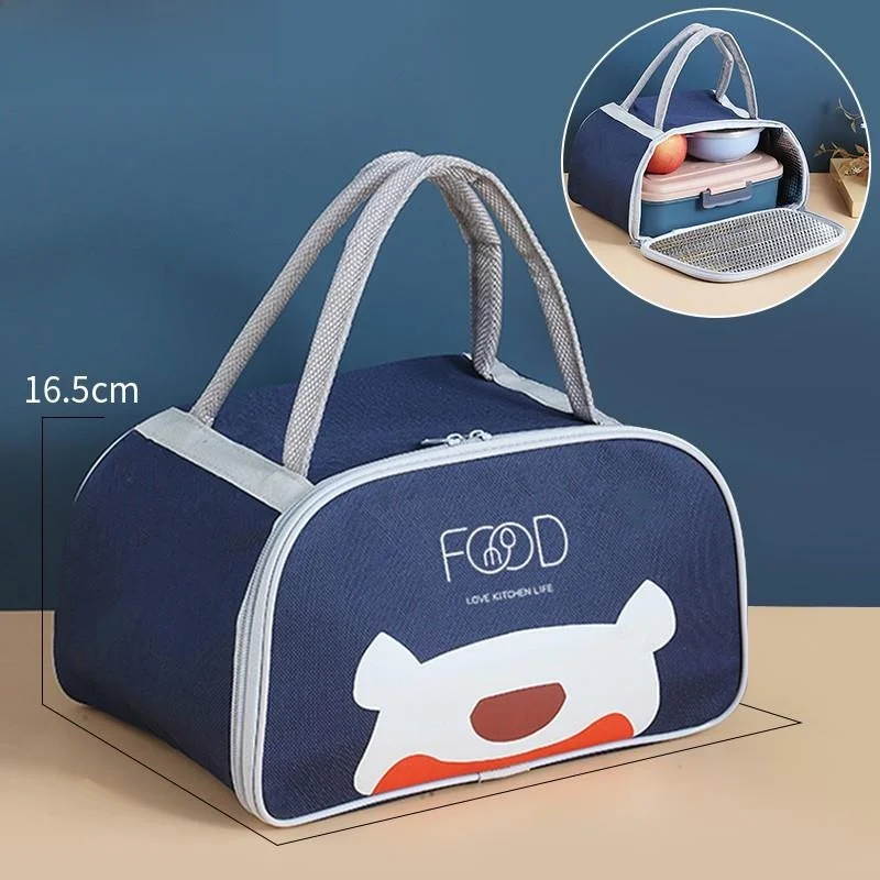 절연 도시락 가방 평평한 사각형 음식 용기 핸드백 휴대용 도시락 가방 열 보존 음식 보관 가방 사무용품