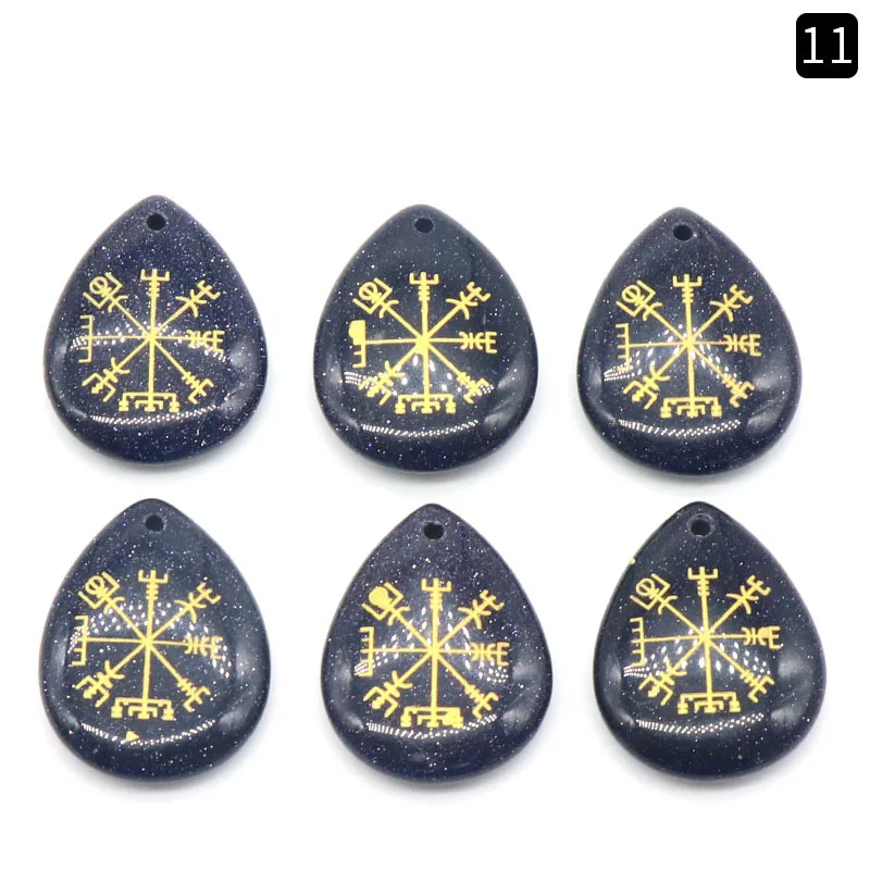 Natural stone Amethyst Tiger's Eye Aventurine Chakra Reiki Healing Crystal Teardrop Pendant Necklace Jewelry ACC